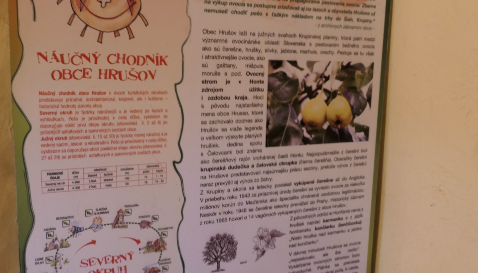 Ovocinárstvo ako súčasť náučného chodníka na Hrušove