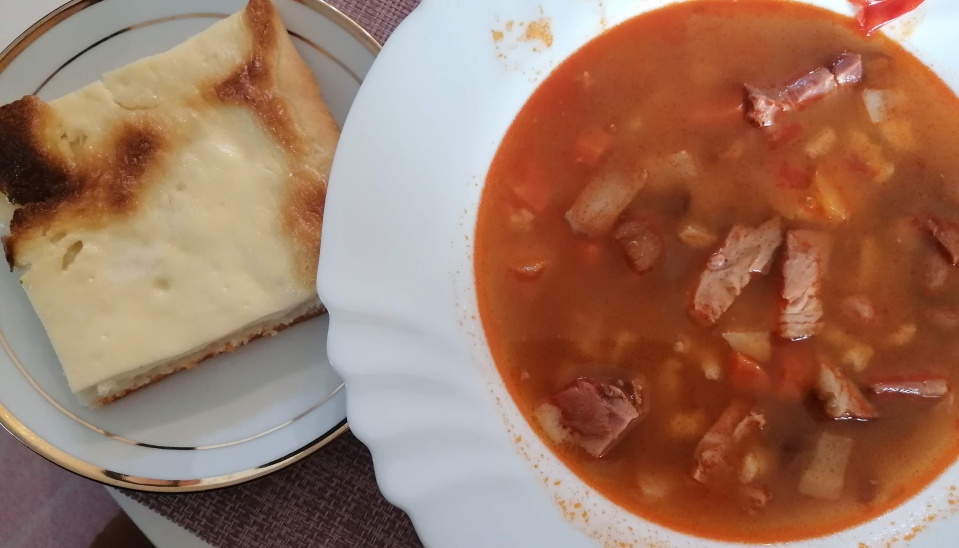 Posúch s fazuľovou polievkou. 