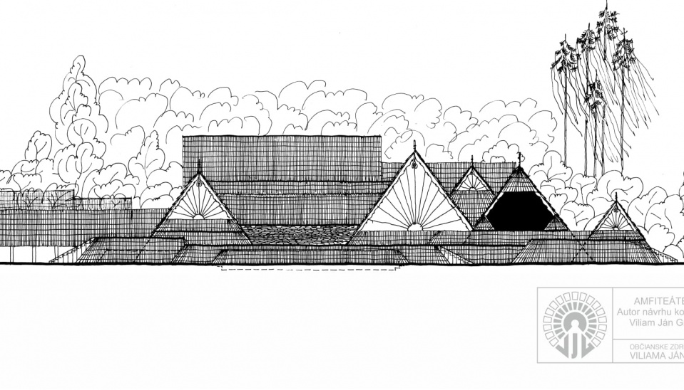 Skica - Amfiteáter Detva, foto: https://viliamjangruska.sk/